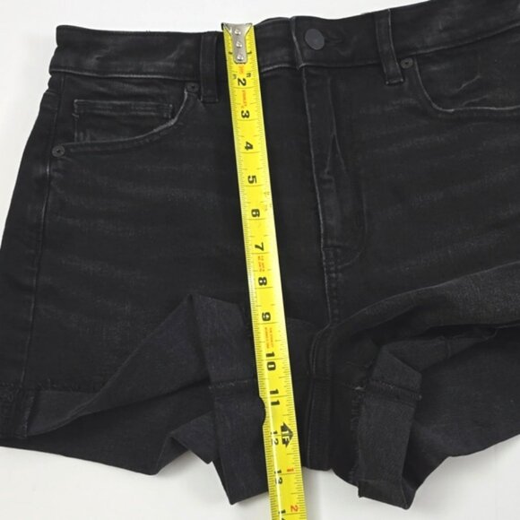 American Eagle Outfitters Women's Black Denim Mom Shorts High Waist Stretch Sz 4 - Picture 14 of 16